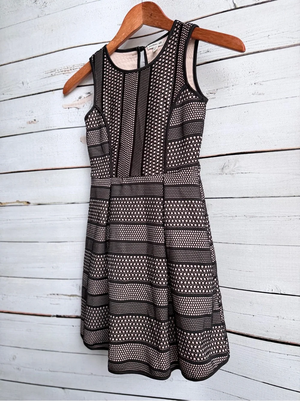 Monteau Black & White Sleeveless Fit and Flare Party Dress